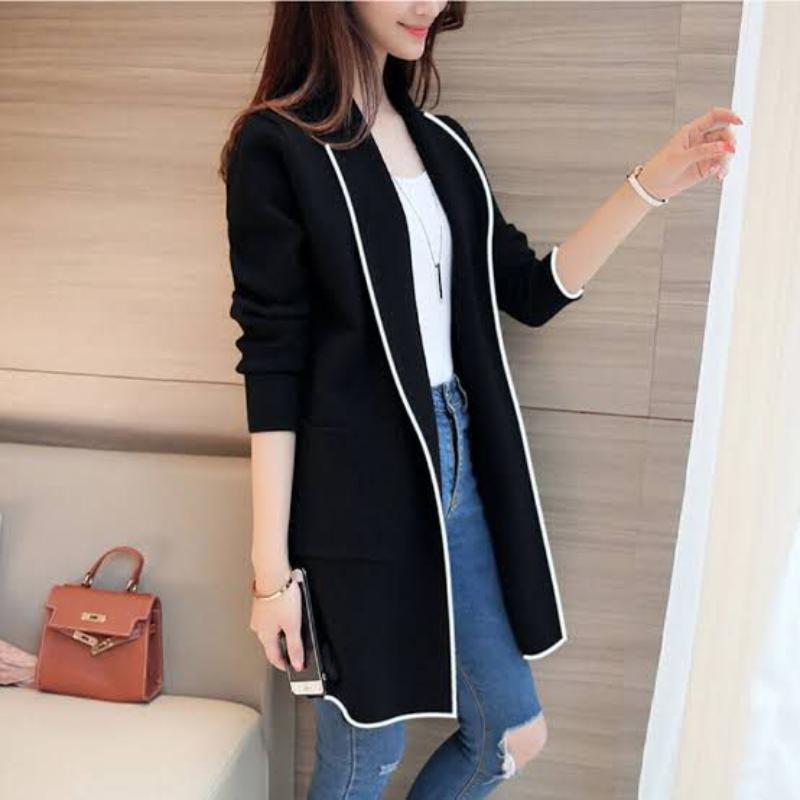 1 Piece Women's Stitched Fleece Plain Lapel Coat